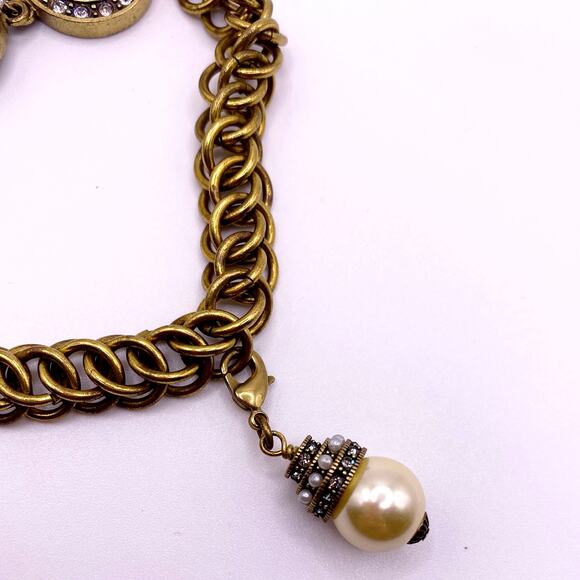 Heidi Daus Pearl Charm Bracelet Toggle Closure - Picture 2 of 7